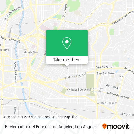 Mapa de El Mercadito del Este de Los Angeles