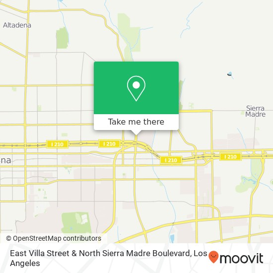 Mapa de East Villa Street & North Sierra Madre Boulevard