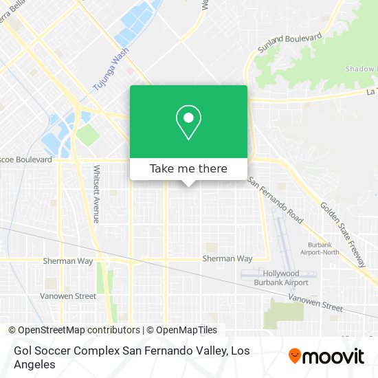 Mapa de Gol Soccer Complex San Fernando Valley