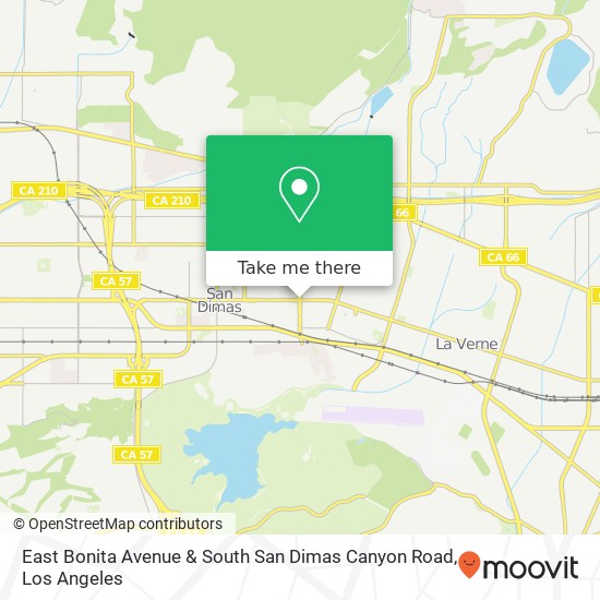 Mapa de East Bonita Avenue & South San Dimas Canyon Road