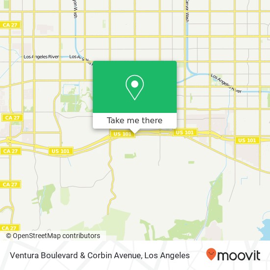 Ventura Boulevard & Corbin Avenue map