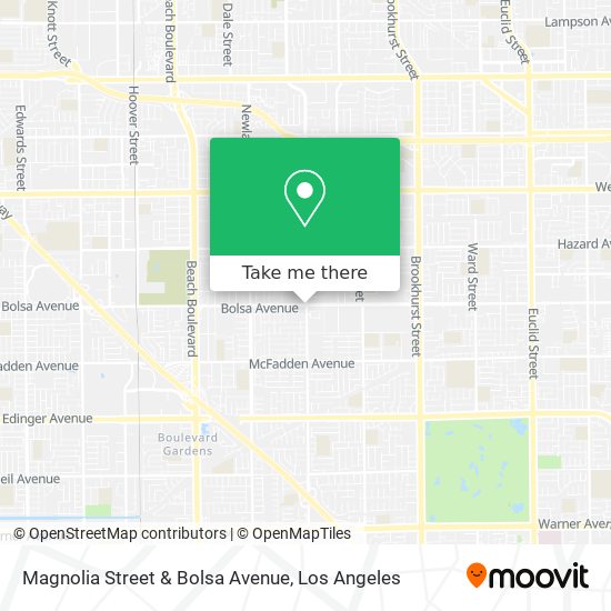 Magnolia Street & Bolsa Avenue map