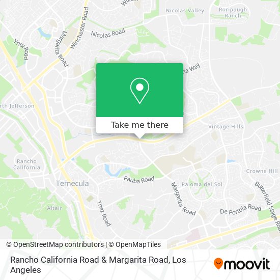 Rancho California Road & Margarita Road map