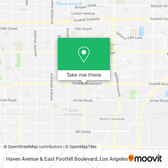 Haven Avenue & East Foothill Boulevard map