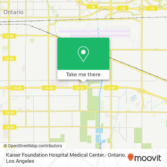 Kaiser Foundation Hospital Medical Center.- Ontario map