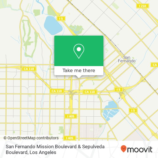 Mapa de San Fernando Mission Boulevard & Sepulveda Boulevard