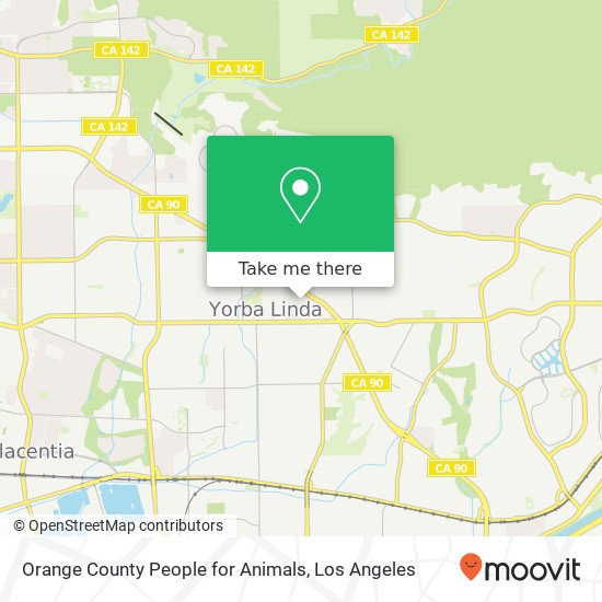 Orange County People for Animals map