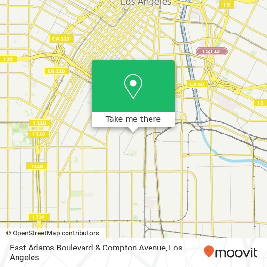 East Adams Boulevard & Compton Avenue map