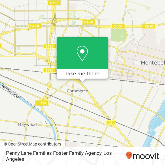 Mapa de Penny Lane Families Foster Family Agency