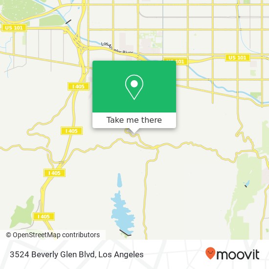 Mapa de 3524 Beverly Glen Blvd