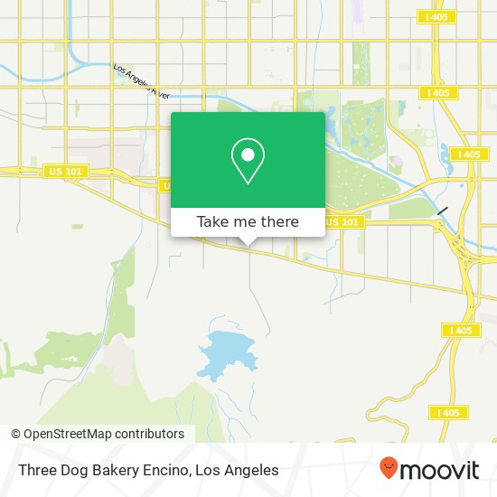 Three Dog Bakery Encino map