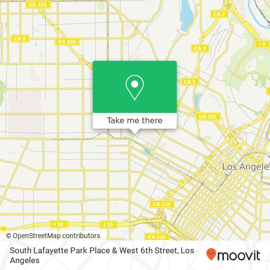 Mapa de South Lafayette Park Place & West 6th Street