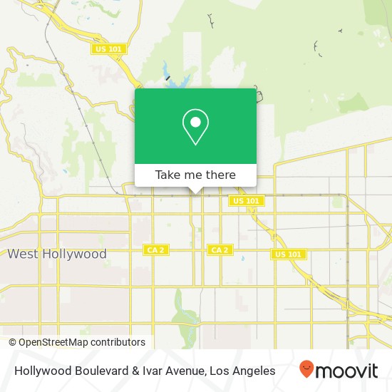 Hollywood Boulevard & Ivar Avenue map