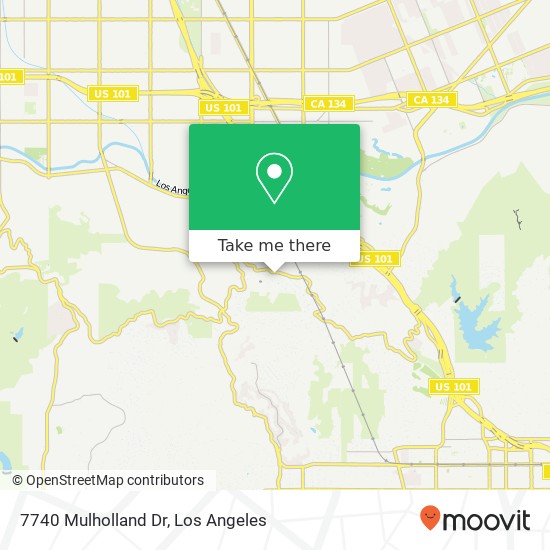 7740 Mulholland Dr map