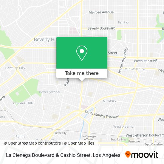 La Cienega Boulevard & Cashio Street map
