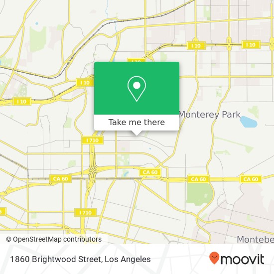 Mapa de 1860 Brightwood Street