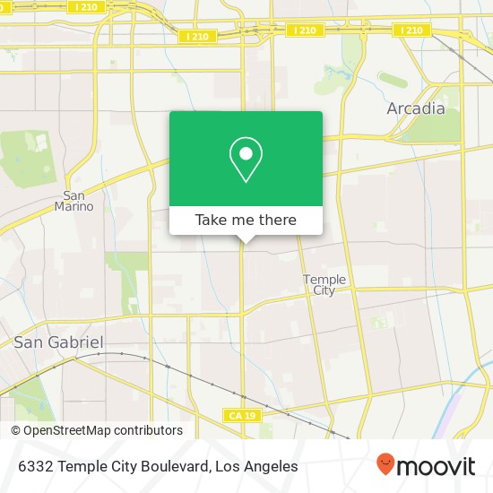 Mapa de 6332 Temple City Boulevard