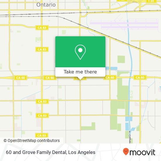 60 and Grove Family Dental map