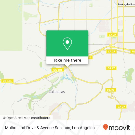 Mapa de Mulholland Drive & Avenue San Luis