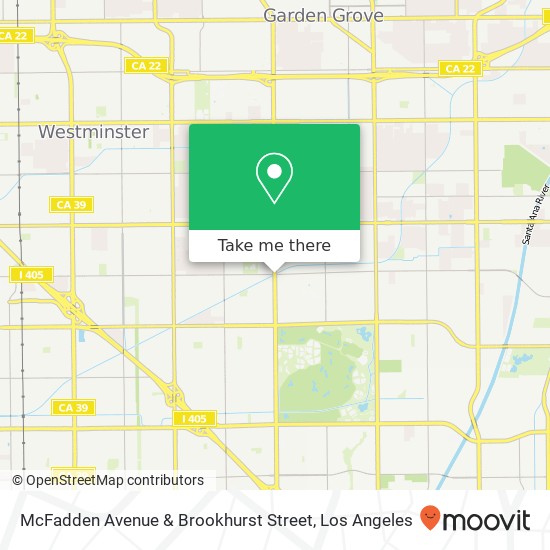 McFadden Avenue & Brookhurst Street map