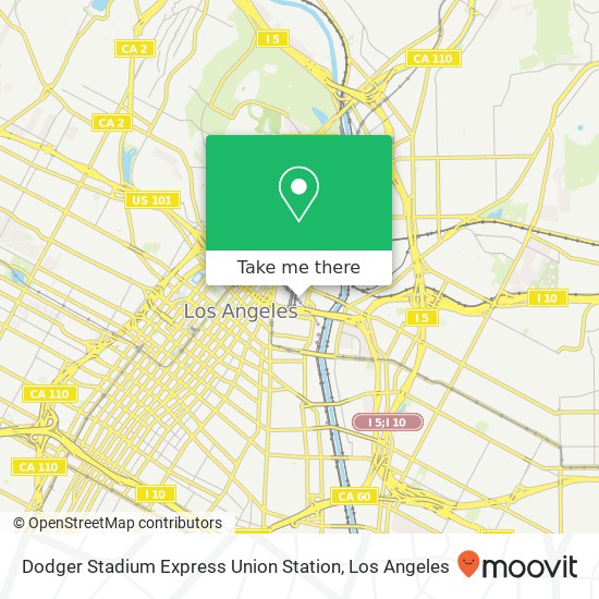 Mapa de Dodger Stadium Express Union Station