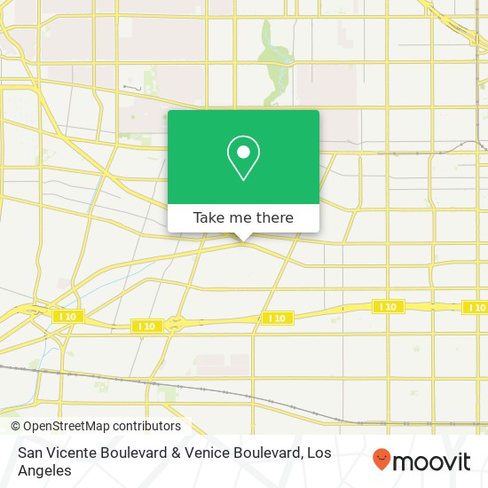 Mapa de San Vicente Boulevard & Venice Boulevard