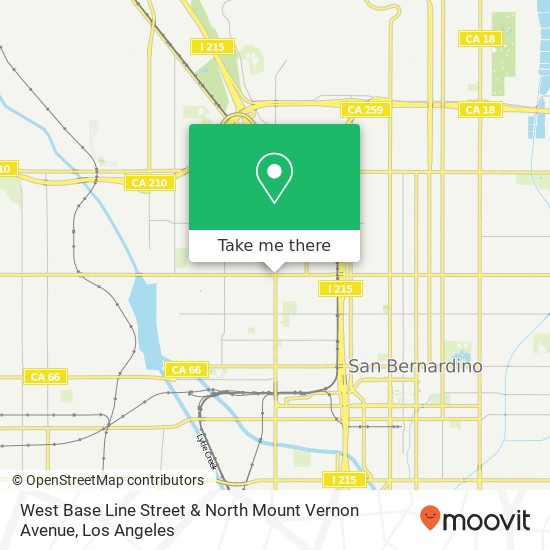 West Base Line Street & North Mount Vernon Avenue map