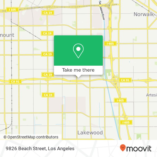 Mapa de 9826 Beach Street