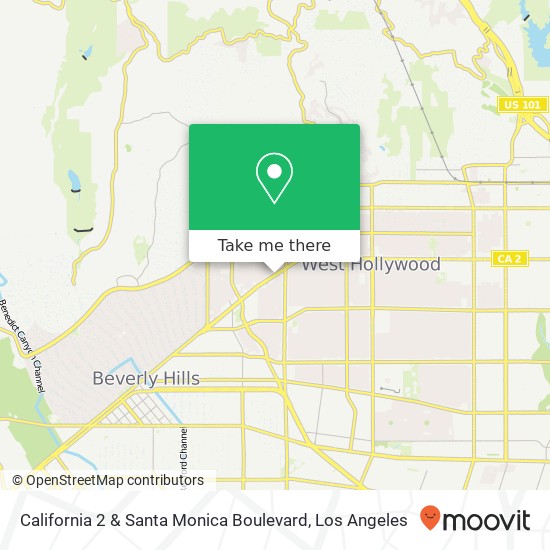 California 2 & Santa Monica Boulevard map