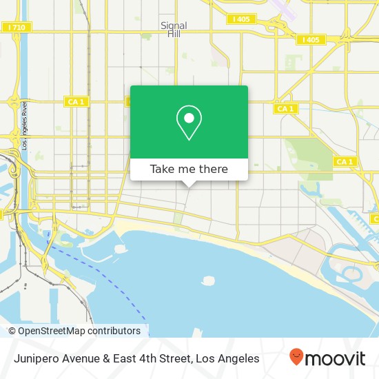 Junipero Avenue & East 4th Street map