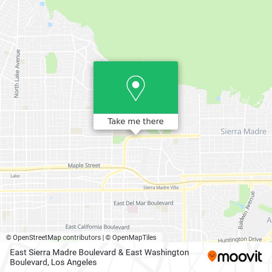 East Sierra Madre Boulevard & East Washington Boulevard map