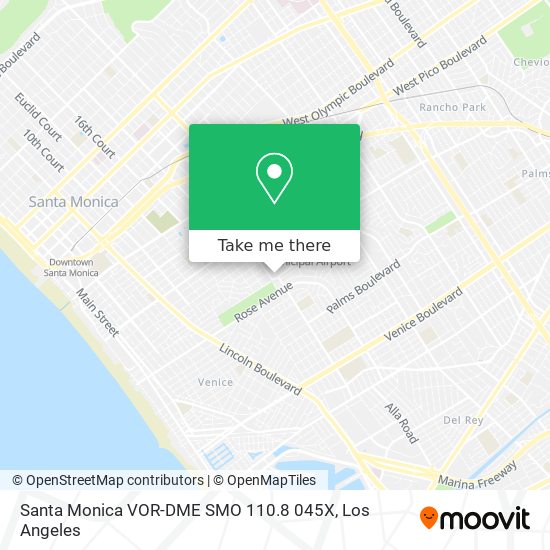 Santa Monica VOR-DME SMO 110.8 045X map