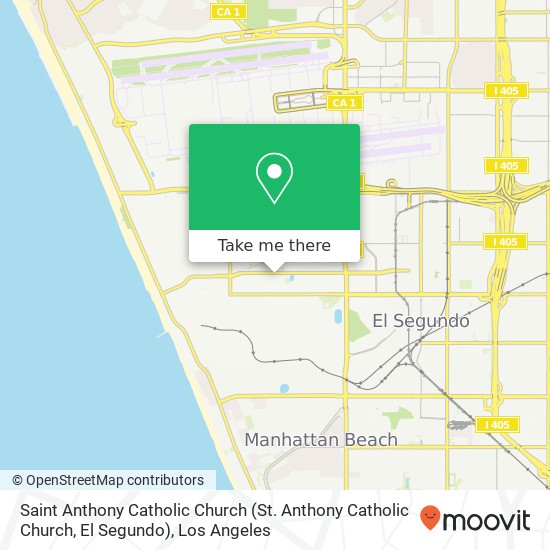 Mapa de Saint Anthony Catholic Church (St. Anthony Catholic Church, El Segundo)
