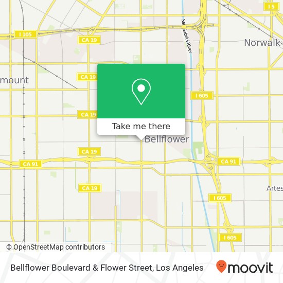 Mapa de Bellflower Boulevard & Flower Street