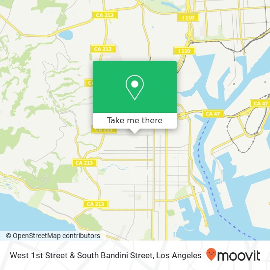 West 1st Street & South Bandini Street map