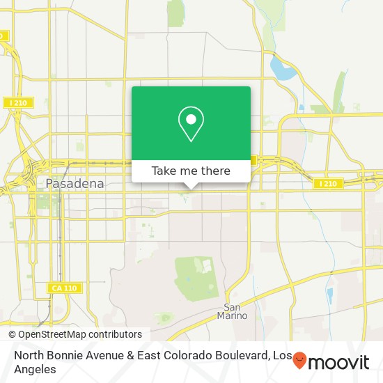 Mapa de North Bonnie Avenue & East Colorado Boulevard