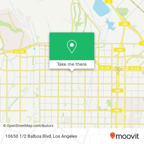 Mapa de 10650 1/2 Balboa Blvd