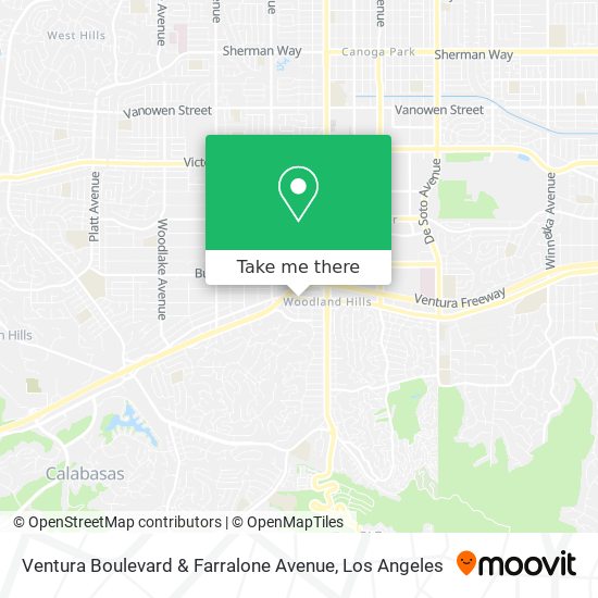 Ventura Boulevard & Farralone Avenue map