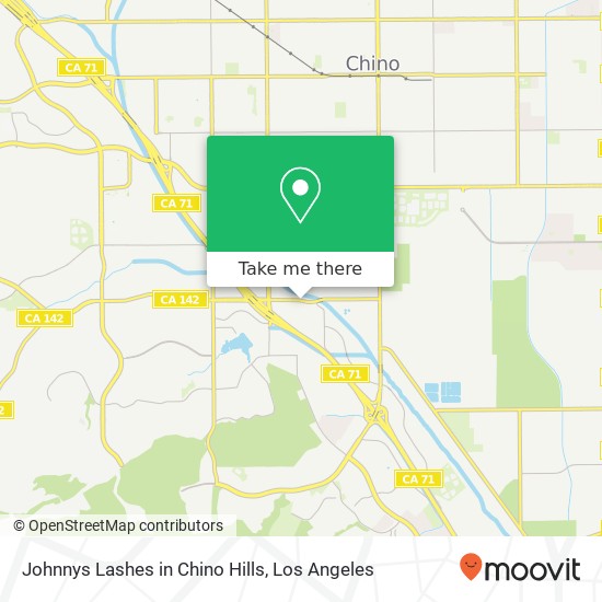Johnnys Lashes in Chino Hills map