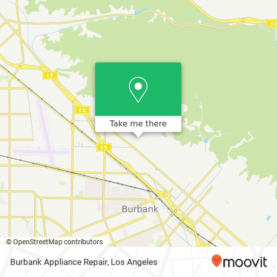 Mapa de Burbank Appliance Repair