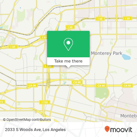 Mapa de 2033 S Woods Ave