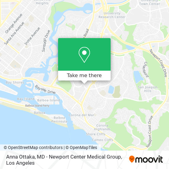 Mapa de Anna Ottaka, MD - Newport Center Medical Group