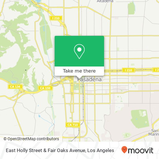 East Holly Street & Fair Oaks Avenue map