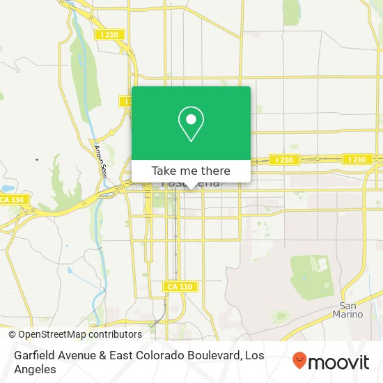 Garfield Avenue & East Colorado Boulevard map