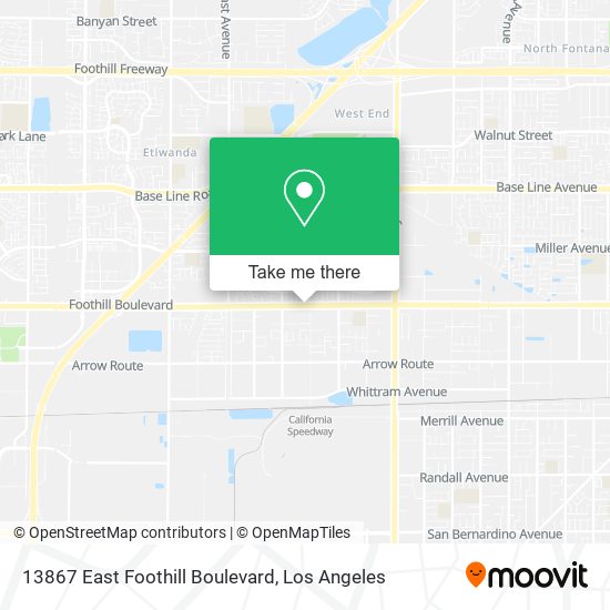 13867 East Foothill Boulevard map