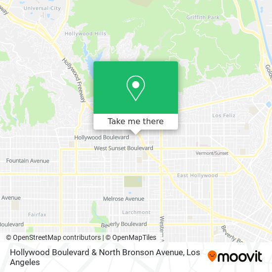 Hollywood Boulevard & North Bronson Avenue map