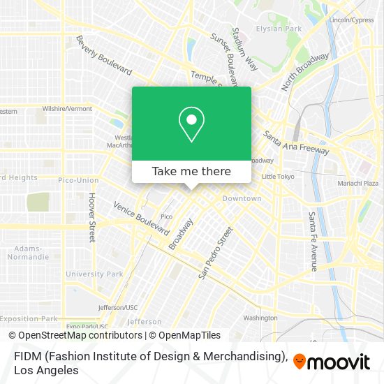 FIDM (Fashion Institute of Design & Merchandising) map