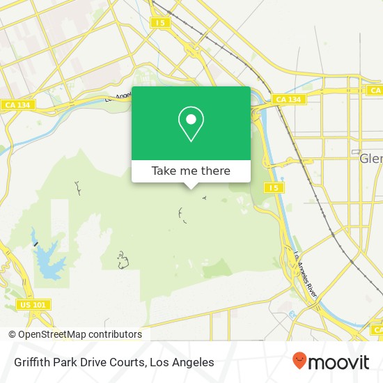 Griffith Park Drive Courts map