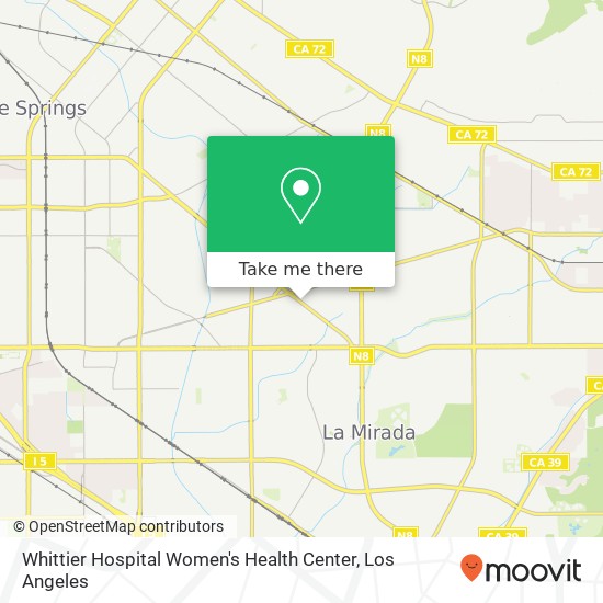 Whittier Hospital Women's Health Center map