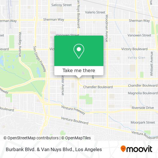 Burbank Blvd. & Van Nuys Blvd. map